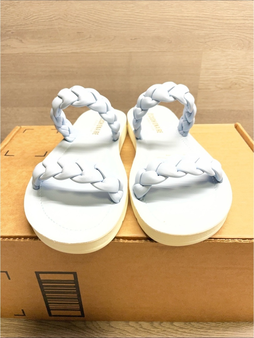 Women’s Braided Double-Strap Slide Sandals - Light Blue #848 - Picture 2 of 5